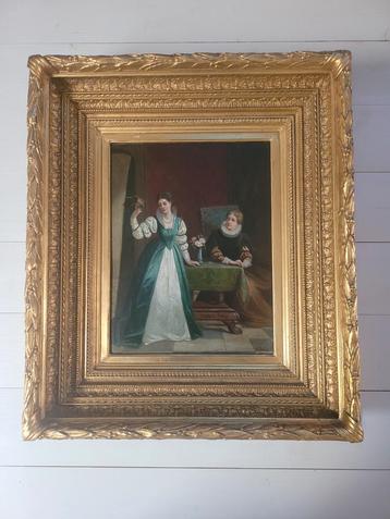 Schitterend schilderij op paneel aan het einde van de 19e ee beschikbaar voor biedingen