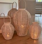 3 kandelaars in wit uit rotan, Ophalen, Wit, Zo goed als nieuw, Kandelaar