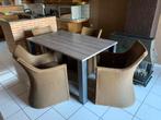 Tafel en stoelen, Tuin en Terras, Ophalen, Gebruikt, 4 zitplaatsen