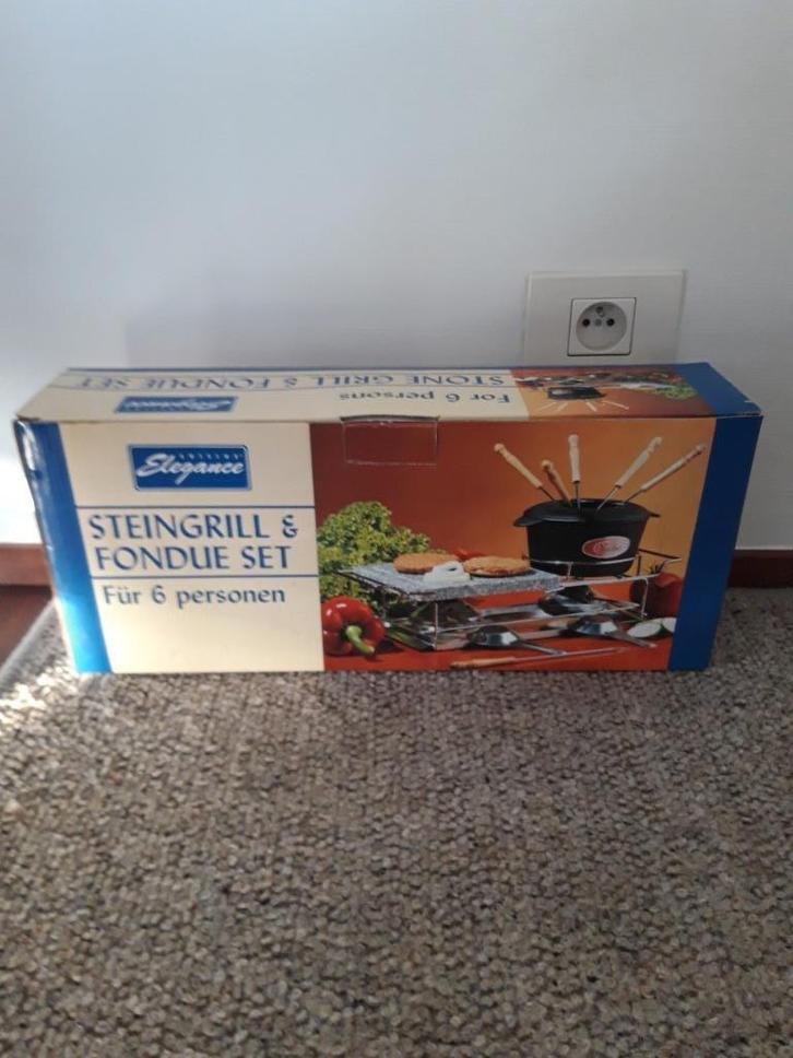 Nieuwe steengril en fondueset voor 6 personen, Huis en Inrichting, Keuken | Keukenbenodigdheden, Nieuw, Ophalen of Verzenden