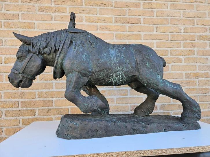 BRONS RON DEBLAERE TREKPAARD 1/8 WEEGT EEN 50 KG TOPBRONS!!!, Antiek en Kunst, Kunst | Beelden en Houtsnijwerken, Ophalen of Verzenden