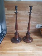 Houten kandelaars, met tin, Enlèvement