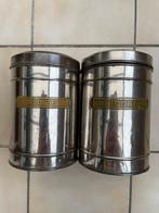 Oude metalen blikken dozen koffie en chicorei, Verzamelen, Ophalen of Verzenden, Gebruikt, Koffie