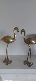 Vintage hollywood regency koperen flamingo's, Antiek en Kunst, Ophalen of Verzenden