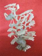 Prachtige jade kraanvogels op pijnboom, Antiquités & Art, Art | Art non-occidental, Enlèvement