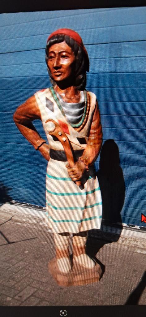 Hardhouten Indianen beeld, Antiquités & Art, Art | Sculptures & Bois, Enlèvement