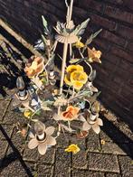 Antieke vintage retro metalen franse bloemen lamp, Antiek en Kunst, Ophalen