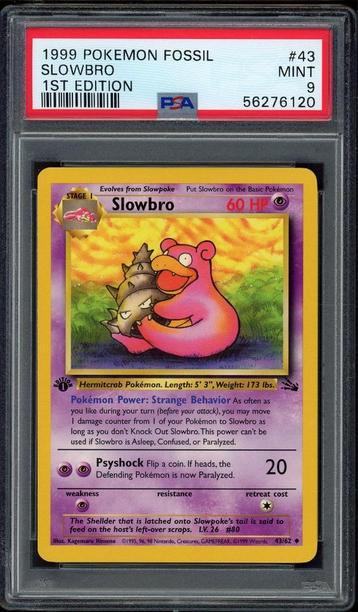 Slowbro 1st Edition PSA 9 - 43/62 - Fossil 1999 beschikbaar voor biedingen
