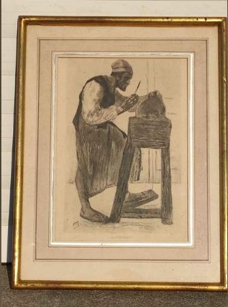 Gravure le rémouleur de Félicien rops, Antiek en Kunst, Kunst | Etsen en Gravures, Ophalen of Verzenden