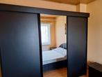 Slaapkamer met bed 1m40 zwart, Huis en Inrichting, Kasten | Kleerkasten, Gebruikt, Ophalen