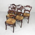 Set van 6 boerenstoelen met rieten zitting, rond 1900, Antiquités & Art, Antiquités | Meubles | Chaises & Canapés, Enlèvement ou Envoi