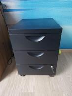 Tiroirs métallique noir pour bureau avec roulettes, Divers, Enlèvement, Comme neuf