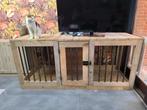 Hondenbench in steigerhout voor grote hond., Ophalen, 65 tot 100 cm, Hondenhok, 110 cm of meer
