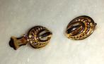 oorbellen vintage clipons goud met vlecht '60-70, Bijoux, Sacs & Beauté, Or, Or, Envoi, Neuf