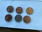 6 muntstukken one cent USA, Ophalen of Verzenden, Noord-Amerika