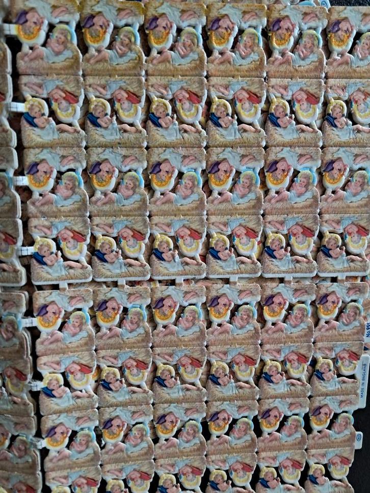 Oude poezieplaatjes kribbe mp 959, Diversen, Kerst, Ophalen of Verzenden