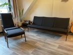 Uniek stel: late 60's Pastoe bank - fauteuil - voetenbankje, Huis en Inrichting, Ophalen, Zo goed als nieuw, Hout, Vintage design