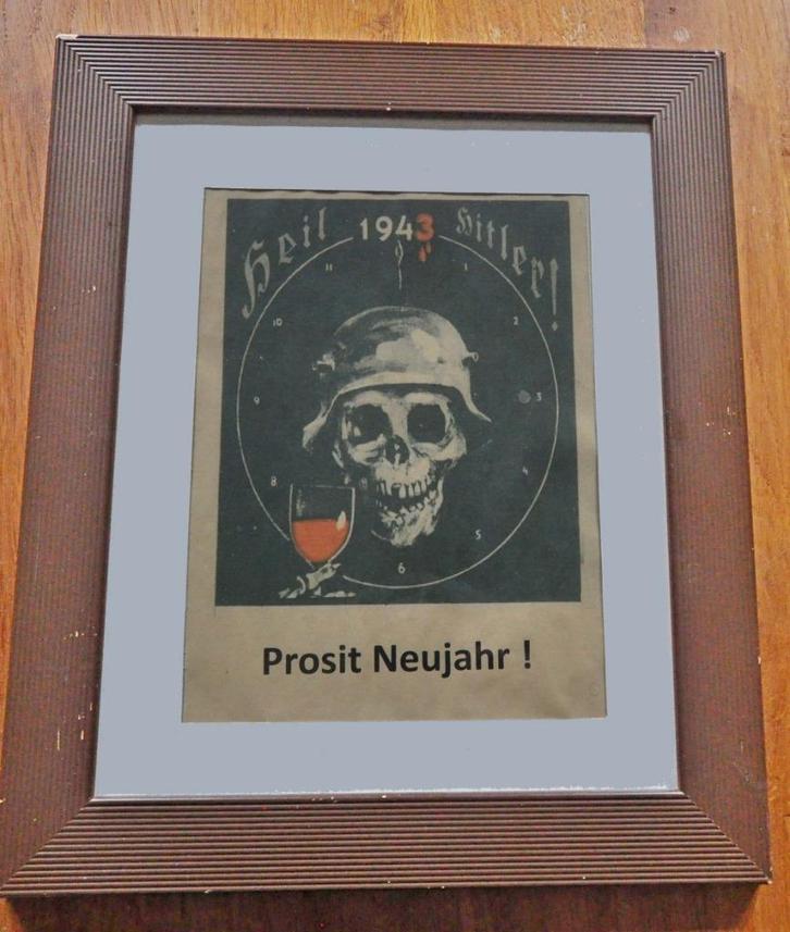 Spotprent "Prosit Neujahr 1943", Verzamelen, Militaria | Tweede Wereldoorlog, Overige soorten, Foto of Poster, Verzenden
