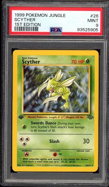 Scyther 1ère édition PSA 9 - 26/64 - Jungle 1999