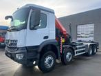 Mercedes Arocs 3240 8x4 met palfinger PK27002 + containersys, Auto's, Vrachtwagens, Automaat, Stof, Wit, Mercedes-Benz