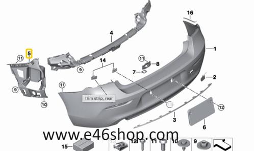 ACHTERBUMPER MONTAGE PLAAT BMW F210 F21 OE 51127371754, Autos : Pièces & Accessoires, Carrosserie & Tôlerie, Pare-chocs, BMW, Arrière