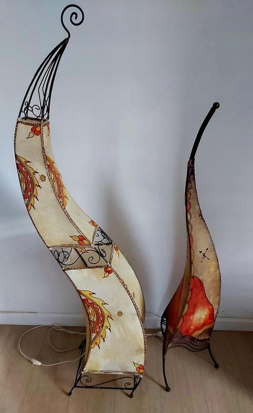 Lot de de 2 superbes lampes artisanales, Huis en Inrichting, Lampen | Vloerlampen, Ophalen