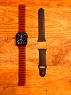 Apple Watch 8 45 mm met garantie + lederen bandje, Télécoms, Objets connectés accessoires, Sangle, Enlèvement ou Envoi