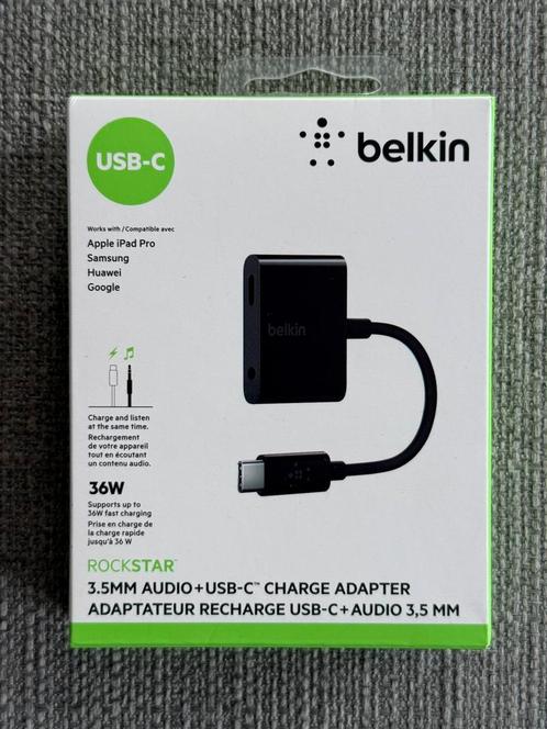 Belkin audio + USB-C charge adapter, Telecommunicatie, Mobiele telefoons | Telefoon-opladers, Zo goed als nieuw, Ophalen of Verzenden