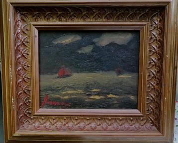 Constant Permeke '' Avondstemming op zee '' olieverf op pane beschikbaar voor biedingen