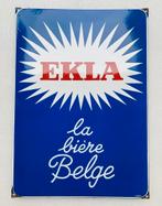 Plaque émaillée bière Belgique Ekla - Emaillerie Belge, Utilisé, Enlèvement ou Envoi, Panneau publicitaire