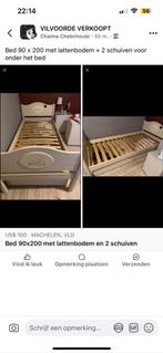 Eenpersoons bed 90x200 met lattenbodem +2 schuiven onder bed, Huis en Inrichting, Slaapkamer | Bedden, Ophalen, Zo goed als nieuw