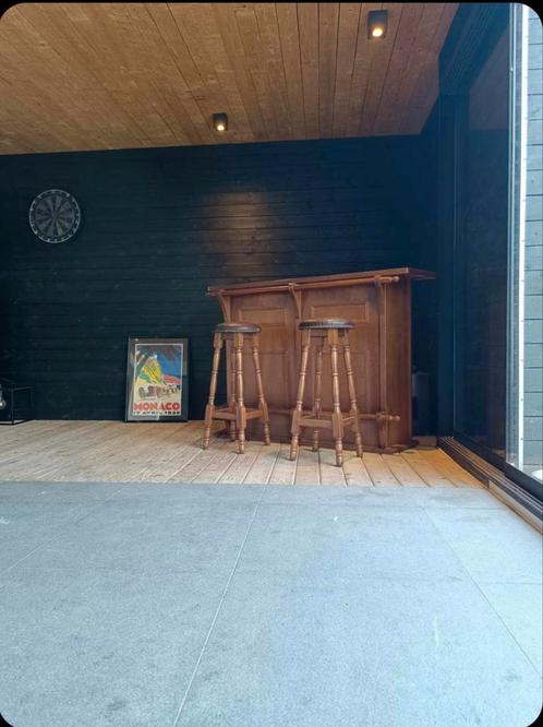 Antieken toog met barkrukken, zeer goeie staat !, Huis en Inrichting, Barren, Inclusief barstoelen, Ophalen