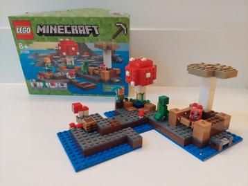 lego minecraft 21129 het paddenstoeleiland beschikbaar voor biedingen