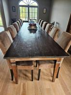 TAFEL + 12 STOELEN, Huis en Inrichting, Ophalen, Flamant, Eikenhout, Zo goed als nieuw