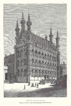1879 - Leuven / het stadhuis, Antiek en Kunst, Ophalen of Verzenden