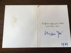 Gesigneerde kerstkaart door koningin Marie-Jose van Italie, Ophalen of Verzenden, Gebruikt, Kaart, Foto of Prent