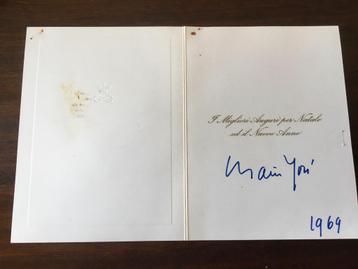 Gesigneerde kerstkaart door koningin Marie-Jose van Italie beschikbaar voor biedingen