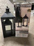 Set van 2 glazen kandelaars / windlichten, Ophalen, Nieuw, Zwart
