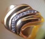 Mooie Ring * Zilver 925 * Verguld (8 gram) 19,5 mm, Handtassen en Accessoires, Ringen, Met strass, Goud, Ophalen of Verzenden
