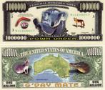 USA 1 Million $ bankbiljet 'Australia down Under'  NEW - UNC, Postzegels en Munten, Los biljet, Verzenden, Noord-Amerika