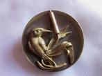 Martin-pêcheur broche Japon XIXème Kingfisher oiseau, Handtassen en Accessoires, Broches, Ophalen of Verzenden, Koper
