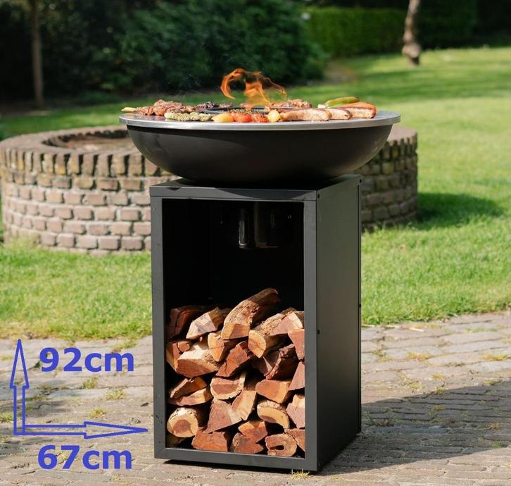 BBQ Plancha Amigo met wokring en RVS Bakplaat 67Ø Nieuw, Tuin en Terras, Houtskoolbarbecues, Nieuw, Met accessoires, Ophalen of Verzenden