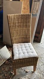 6 Rieten stoelen met kussens in perfecte staat, Huis en Inrichting, Stoelen, Ophalen, Bruin, Riet of Rotan, Zo goed als nieuw