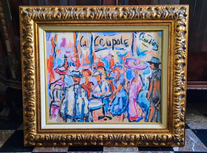 Claudion — La Coupole — Olieverf op paneel — Figuratief — 60, Antiek en Kunst, Kunst | Schilderijen | Modern, Ophalen