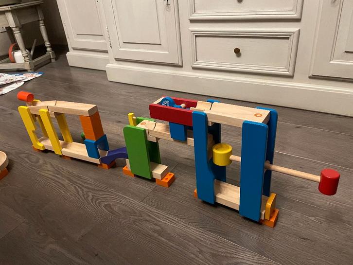 houten knikkerbaan trix track 2 sets, Kinderen en Baby's, Speelgoed | Houten speelgoed, Zo goed als nieuw, Overige typen, Ophalen of Verzenden
