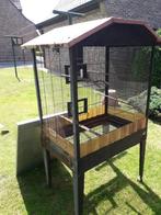 Mooie vogelkooi met inox onderbak.90 br.60 diep.100 cm hoog., Ophalen, Zo goed als nieuw, Vogelkooi