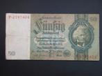 50 Reichsmark 1933 Allemagne p-182a (01) WW2, Timbres & Monnaies, Envoi, Billets en vrac, Allemagne