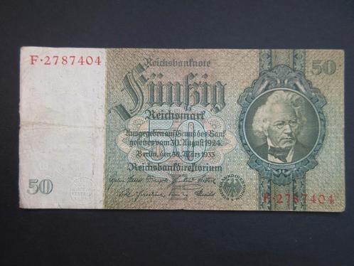 50 Reichsmark 1933 Allemagne p-182a (01) WW2, Timbres & Monnaies, Billets de banque | Europe | Billets non-euro, Billets en vrac