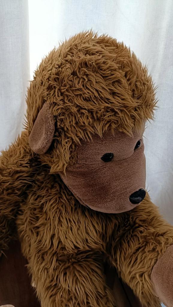 Grote bruine aap knuffeldier 45 cm, Verzamelen, Beren en Cherished Teddies, Zo goed als nieuw, Ophalen