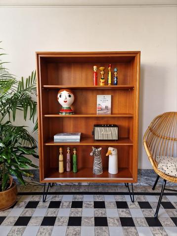 Vintage midcentury boekenkast | vitrinekast | kast beschikbaar voor biedingen